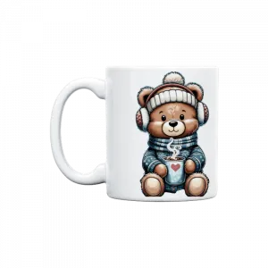 Sıcak  çikolata içen sevimli ayıcık Kupa Ürün Görseli