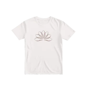 Lotus Çiçeği - Tek Çizgi Sanatı C Basic Tshirt Ürün Görseli