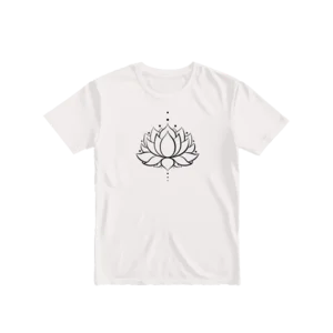 Lotus Çiçeği Kutsal Geometri Tek Çizgi Sanatı S Basic Tshirt Ürün Görseli