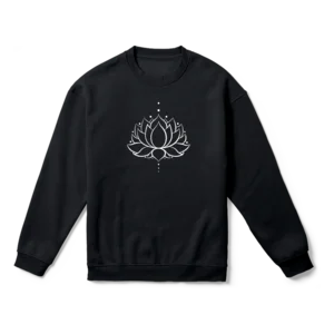 Lotus Çiçeği Kutsal Geometri Tek Çizgi Sanatı B Oversize Sweatshirt Ürün Görseli