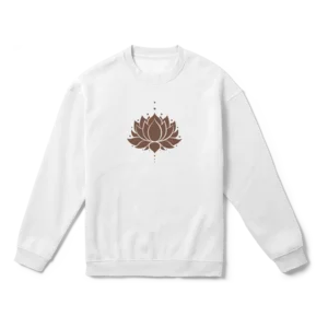 Lotus Çiçeği Kutsal Geometri Tek Çizgi Sanatı R Oversize Sweatshirt Ürün Görseli