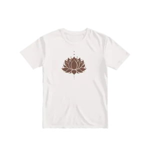 Lotus Çiçeği Kutsal Geometri Tek Çizgi Sanatı R Basic Tshirt Ürün Görseli