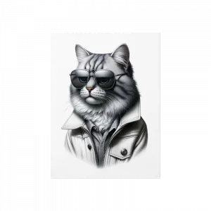 Gözlüklü Cool Kedi Poster Ürün Görseli