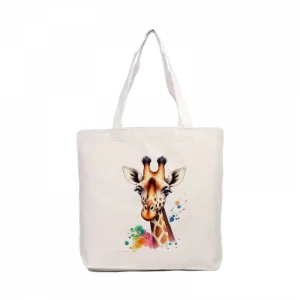 Sevimli Zürafa Kanvas Çanta Ürün Görseli