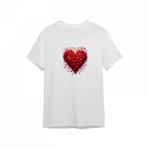 Gülden kalp, sevgililer günü, Valentine's Day Oversize Tshirt  Ürün Görseli
