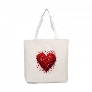 Gülden kalp, sevgililer günü, Valentine's Day Kanvas Çanta Ürün Görseli