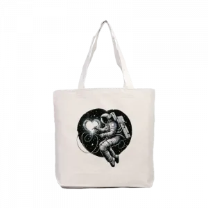 Astronot Aşkı, Uzayda Kalp, Sevgililer Günü Kanvas Çanta Ürün Görseli