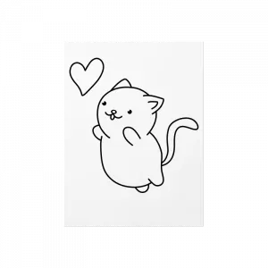 a heart wıth the cat Poster Ürün Görseli