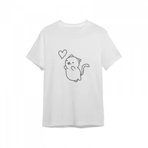 a heart wıth the cat Oversize Tshirt Ürün Görseli