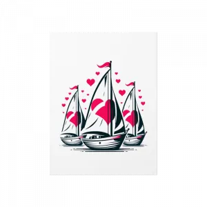 Kalpli yelkenliler, Aşk Gemileri, Sevgililer Günü Poster Ürün Görseli
