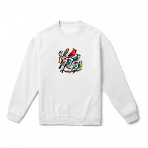 Daldaki Kuşlar, Renkli Kuşlar Oversize Sweatshirt Ürün Görseli