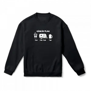 Günlük Plan: Kahve, Karavan. Bira  Oversize Sweatshirt Ürün Görseli