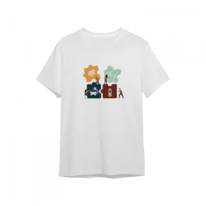 Puzzle-Beyaz Oversize Tshirt  Ürün Görseli