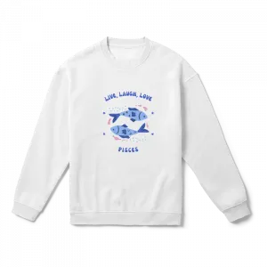 Balık Burcu, Pisces, Yaşa, gül, sev Oversize Sweatshirt Ürün Görseli