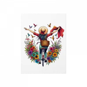 Bisikletli kadın Poster Ürün Görseli