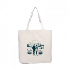 Karda yürüyen çift Kanvas Çanta Ürün Görseli