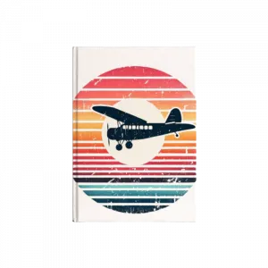Vintage Günbatımında Uçak Gölgesi Kanvas Defter Ürün Görseli