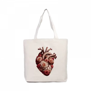 Güllerin Kalbi Kanvas Çanta Ürün Görseli