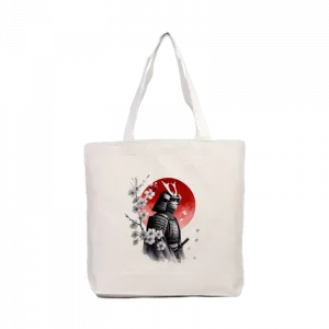 Samuray Ay Işığı Sakura Kanvas Çanta Ürün Görseli