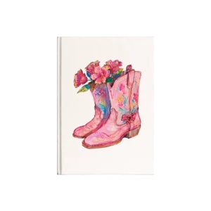 pink coquette cowboy boots (pembe kovboy çizmeleri) Kanvas Defter Ürün Görseli