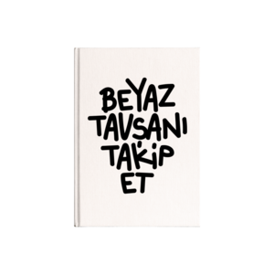 Beyaz Tavşanı Takip Et Kanvas Defter Ürün Görseli