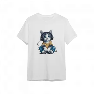 Cute DJ Cat Oversize Tshirt Ürün Görseli