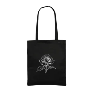 rose sketch 2 white Gabardin Çanta Ürün Görseli